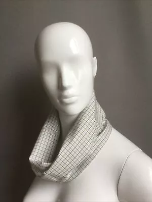 Buy Snood Cowl Circle Scarf Loop Made From Vintage Woven Checked Pattern Handmade • 5.99£