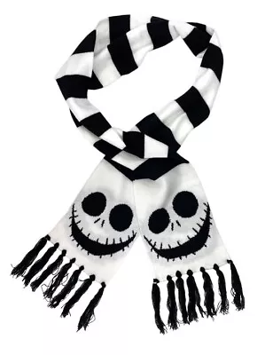 Buy The Nightmare Before Christmas Scarf Jack Skellington Black White Color Stripes • 19.29£