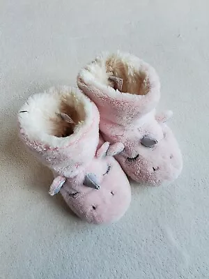 Buy Pretty Next Fluffy Unicorn Slippers  - Pink - Girl's UK Size 11 • 1.99£