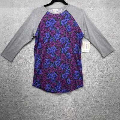 Buy Lularoe Womens Raglan T-Shirt Multicolor Floral 3/4 Sleeve Scoop Neck SIze XS • 8.69£