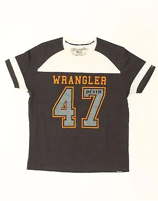 Buy WRANGLER Mens Graphic T-Shirt Top XL Grey Colourblock Cotton AH13 • 11.61£