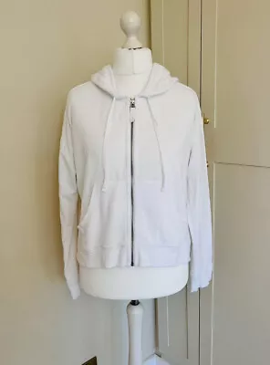 Buy The White Company Terry Towelling Cotton Zip Up Hoodie White UK 16 • 24£