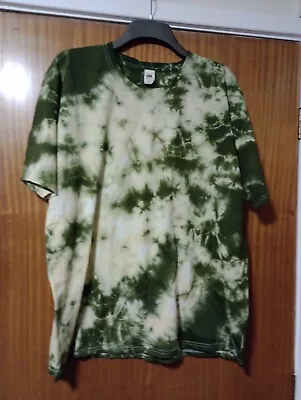 Buy FOTLOlive Green Khaki Tie Dyed T-shirt Sz XXL • 12£