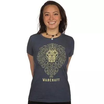 Buy Warcraft Movie Alliance Filigree Crest Women's Tee (Heather Navy) • 34.04£