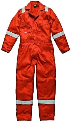 Buy Dickies Boilersuit Lightweight Cotton Overall Reflective WD2279 Orange - Small • 22.95£