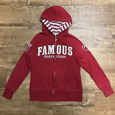 Buy Famous Stars & Straps Ladies Hoodie S Red Striped Mall Goth Cyber Jesse Pinkman • 19.27£