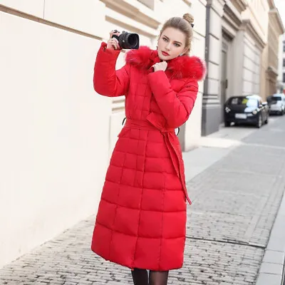 Buy Womens Long Fur Trimmed Hooded Padded Puffer Parka Ladies Winter Jacket Coat • 28.99£