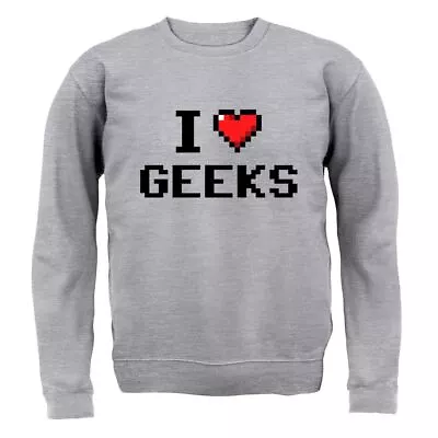 Buy I Love Geeks (Pixels) - Kids Hoodie / Sweater - Pixel Geek Funny Heart Lover • 16.95£
