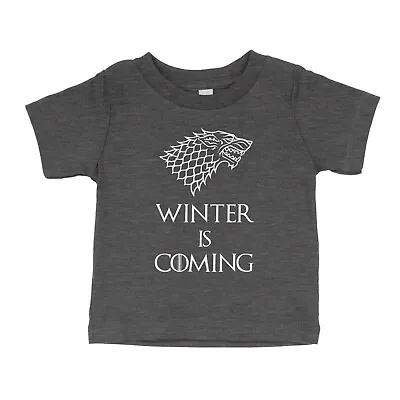 Buy Winter Is Coming Youth Toddler Kids Tee T-Shirt Graphic Printed Gift House Stark • 11.70£