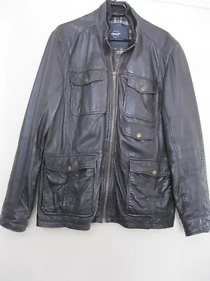 Buy Paul Costelloe Real Leather Jacket L Dark Brown, Classic Style, Lined, Zip • 59£