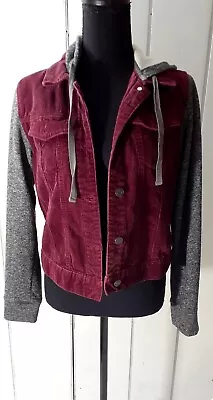 Buy Mudd Burgundy  Jacket With Hoodie Junior Size S Long Sleeves  #157 • 9.63£