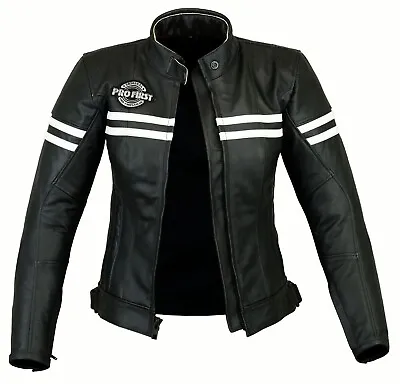 Buy Ladies Motorbike Leather Jacket Biker Women Motorcycle Waterproof CE Armours UK • 84.99£