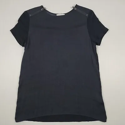 Buy Witchery Women's Size XXS Short Sleeve Black Top Zip Shoulders T-Shirt Tee • 12.39£