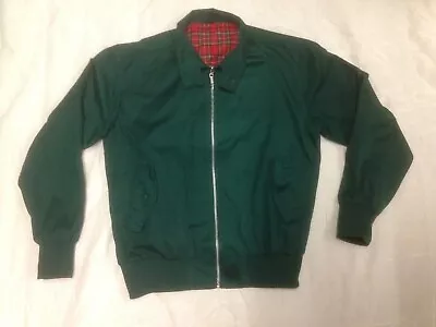 Buy Harrington Style Jacket Green With Red Check Lining Adults Size Medium Mod Skins • 12£