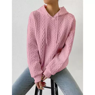 Buy Ladies Long Sleeve Jumper Hoodies Hooded Sweatshirt Pullover Loose Fit Casual • 15.15£
