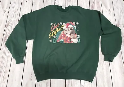 Buy Christmas Sweatshirt Size Large VTG Jerzees Got Gifts?  Super Sweat Green  • 6.26£