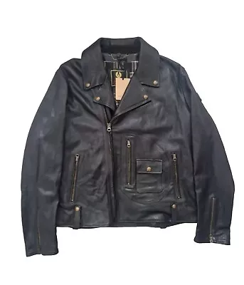 Buy Belstaff Mustang Black Leather Motorcycle Jacket . Uk 48 / It 58 / Us 48... • 645£