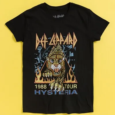 Buy Official Def Leppard Hysteria '88 Tour Black T-Shirt With Back Print • 22.99£