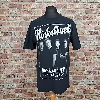 Buy Nickelback 2012 Tour T-Shirt Here And Now Mens Medium Black Short Sleeve • 18£