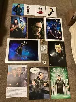 Buy HUGE Lot Of Loki Merch- Art Prints Posters Keychains Necklaces • 75.78£