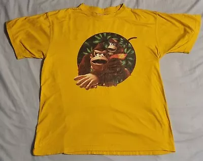 Buy Donkey Kong Country Returns Official Video Game Promo T Shirt Yellow Size L • 24.99£