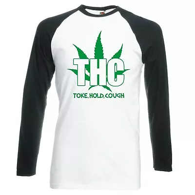 Buy Funny Weed  Toke, Hold, Cough  Raglan Longsleeve Baseball T-shirt • 16.99£