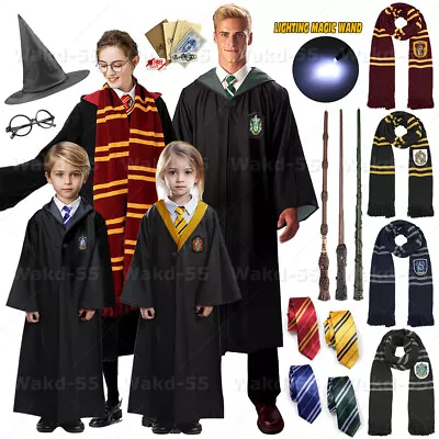 Buy Harry Potter Gryffindor Hufflepuff Ravenclaw Slytherin Adult Kids Costume Robe • 8.59£