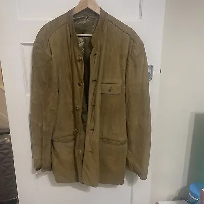 Buy Men's Genuine Suede Leather Jacket Tan - Brown Size 50 • 21.78£