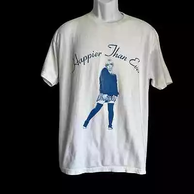 Buy Billie Eilish White Happier Than Ever Tour T-Shirt Concert Kia Forum LA Size L • 33.75£