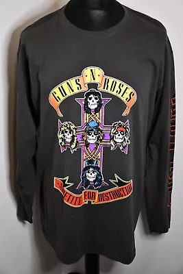 Buy Guns N' Roses Appetite For Destruction Long Sleeved Tour T-Shirt Size XL • 15£