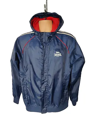 Buy Mens Lonsdale Size Small S Navy Zip Up Casual Sport Lightweight Hood Coat Jacket • 14.99£
