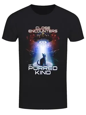 Buy Close Encounters Black Heavyweight Unisex Crewneck Film T-shirt For Cat Lovers • 17.99£