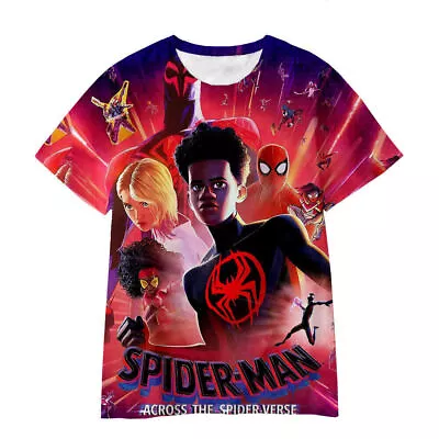 Buy Spider-Man Across The Spider-Verse T-Shirt Kids Boys Short Sleeve Shirts Child • 5.27£