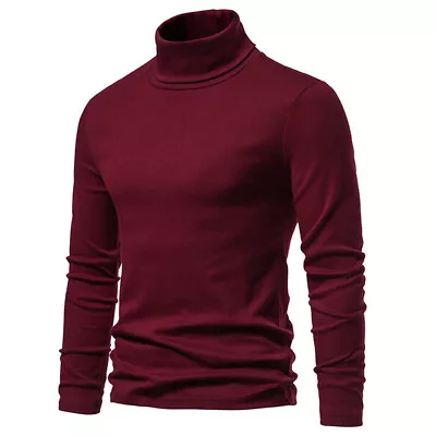Buy Mens Polo Roll Turtle Neck Jumper Tops Winter Thermal Long Sleeve T Shirt 36 44 • 12.59£