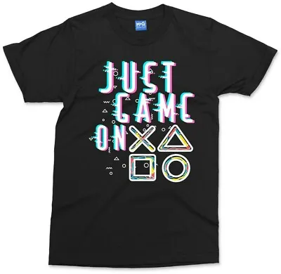 Buy JUST GAME ON T-shirt Funny Gamer Top Gaming PlayStation Kids Children's Tee Gift • 12.99£