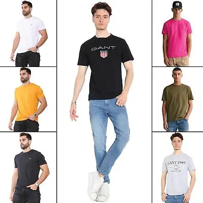 Buy Gant T Shirts Mens Short Sleeve Tee Casual Solid Crew Neck Cotton Classic Top • 19.99£