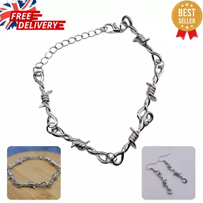 Buy Barbed Wire Necklace Pendant 20  Chain Spike Emo Goth Grunge Choker Jewellery • 5.49£