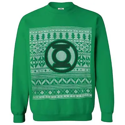 Buy Unisex Sweatshirt DC Comics Green Lantern Fair Isle Christmas Jumper • 19.99£