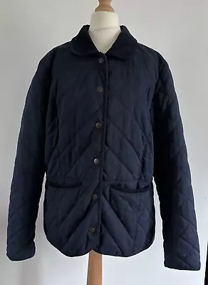 Buy FAT FACE Blue Light Padded Coat/jacket With Corduroy Collar UK16 • 9£