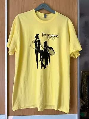 Buy Fleetwood Mac T Shirt Rumours Album  Rock Band Tee Yellow Size XL Gildan 48” • 2.99£