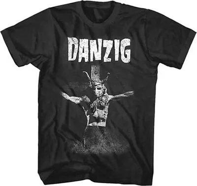 Buy Officially Licensed Danzig Skullman On Cross Mens Black T Shirt Danzig Tee • 17.95£