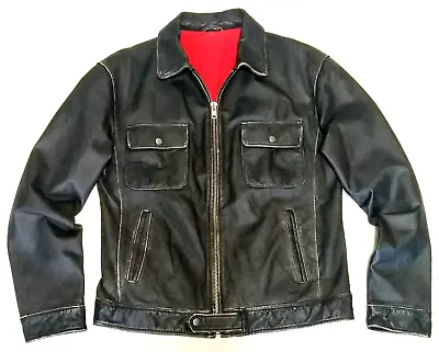 Buy Superb Vintage Style Black Leather Jacket - M - Great Quality Lightweight • 75£
