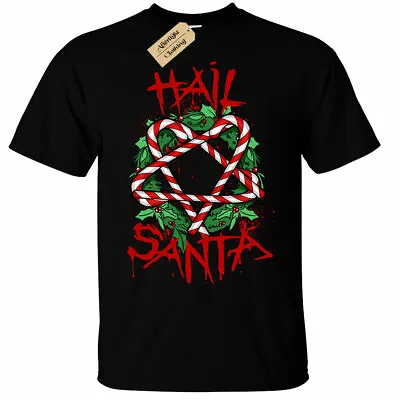 Buy Hail Santa T-Shirt Gothic Rock Metal Christmas Xmas Mens Gift Present • 11.95£