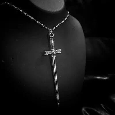 Buy Unisex Trendy Silver Viking Swords Pendant Link Chain Necklace Jewellery Gift UK • 4.50£