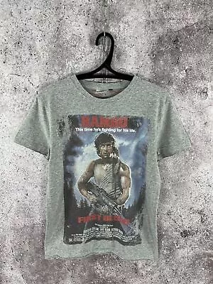 Buy Rambo First Blood Vintage Tee Big Logo Grey Size Medium M • 33.05£