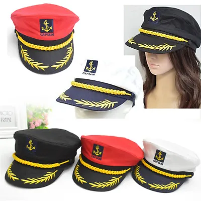 Buy Adults Outdoor Cotton Sailor Ship Boat Captain Hat Navy Marins Admiral Cap LM • 6.44£