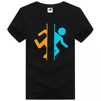 Buy Men's Printed Portal Valve Video Gaming T-Shirts Shorts Sleeves Crew Neck Tees • 9.99£