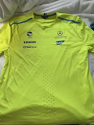 Buy Mercedes AMG Petronas FE Team Issue Tommy Hilfiger Fluro Green Set Up T-Shirt • 25£