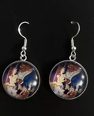 Buy 925 Silver Disney Beauty And The Beast Earrings Monster Jewellery Belle - Glass • 7.95£