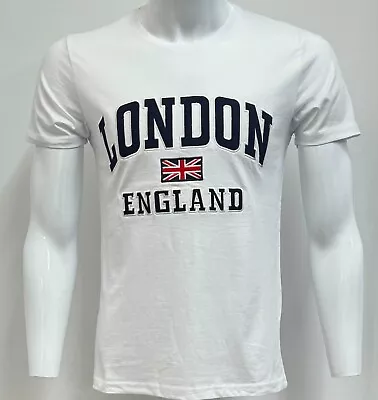Buy London England T-Shirt For Man EMBROIDERY Union Jack Great Britain Gift Souvenir • 13.99£